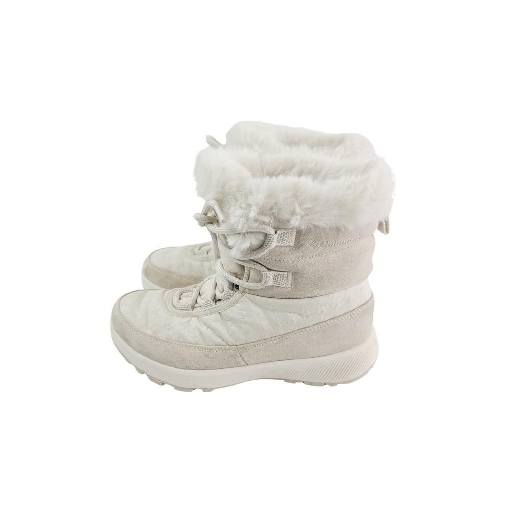 Columbia Textile Faux Fur Winter Boots, Women's, Size 7.5, White